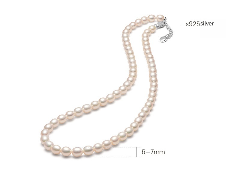 Classic Strand Double Pearl Elegant White Pearl Necklace with Silver Clasp